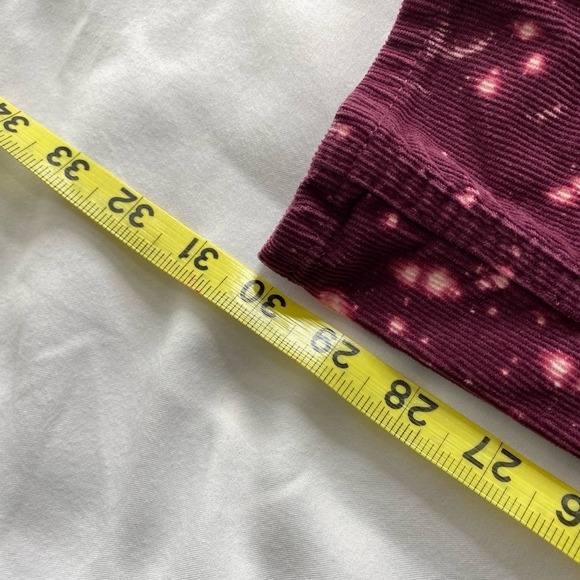Custom Bleach Dye J. Crew Matchstick Maroon Straight Leg Corduroy Pants Size 27R - Picture 4 of 8